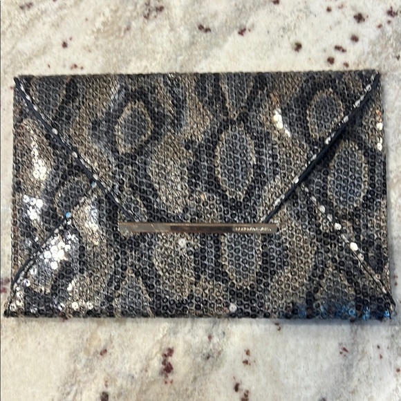 BCBG Max Azria Snake Print Sequin Clutch - Picture 6 of 7